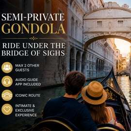 Gondola semi-privata a Venezia sotto il Ponte dei Sospiri