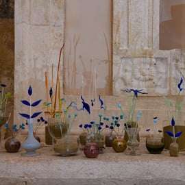Laboratorio di perle di vetro a Murano in uno studio d'arte