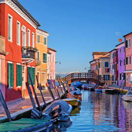 Gita in barca Murano e Burano con fornace di vetro