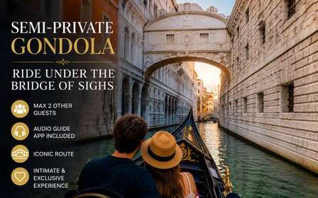 Gondola semi-privata a Venezia sotto il Ponte dei Sospiri