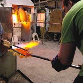 Murano: Dimostrazione di soffiatura del vetro e regalo di vetro artistico